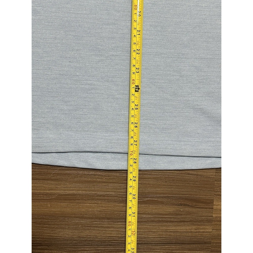 Lululemon Evolution Polo Shirt Mens Light Blue Striped Stretch Performance Sz L - Picture 3 of 7